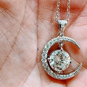 2 Ct. Moisanite Crafted Pendant And Chain. 8mm